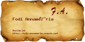 Fodi Annamária névjegykártya